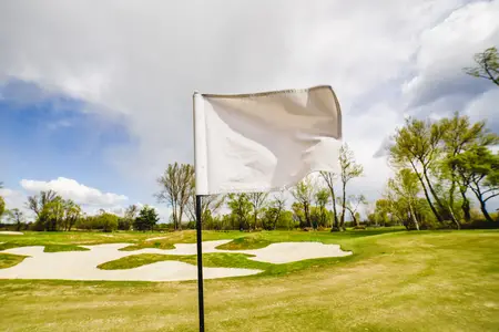 white golf flag